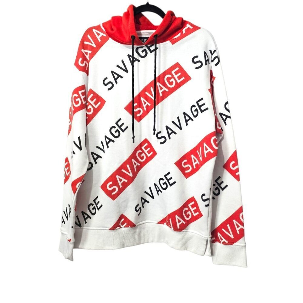 Five By Five By Master Piece Savage Red And Black Graphic Sweatshirt Hoodie